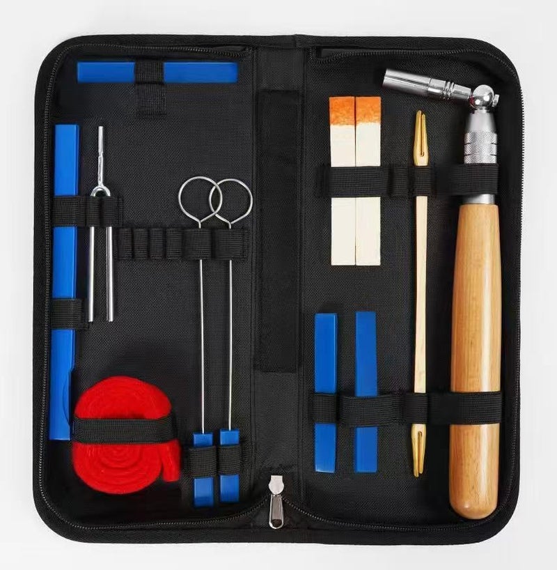 MELHA Piano Tuning Kit with Case, 13 PCS Piano Tuner Wrench Hammer Rubber Mutes Set Tuning Lever Tools for Beginner - Image 1